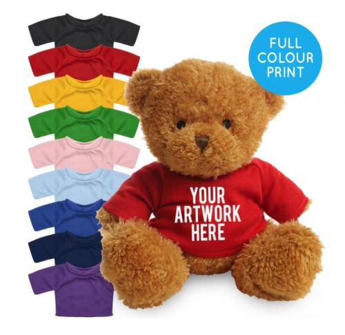 Printed Golden 18cm James Bear With Coloured T-shirt